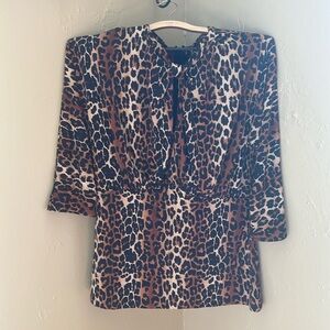 EUC Pinup Couture Malia Leopard top